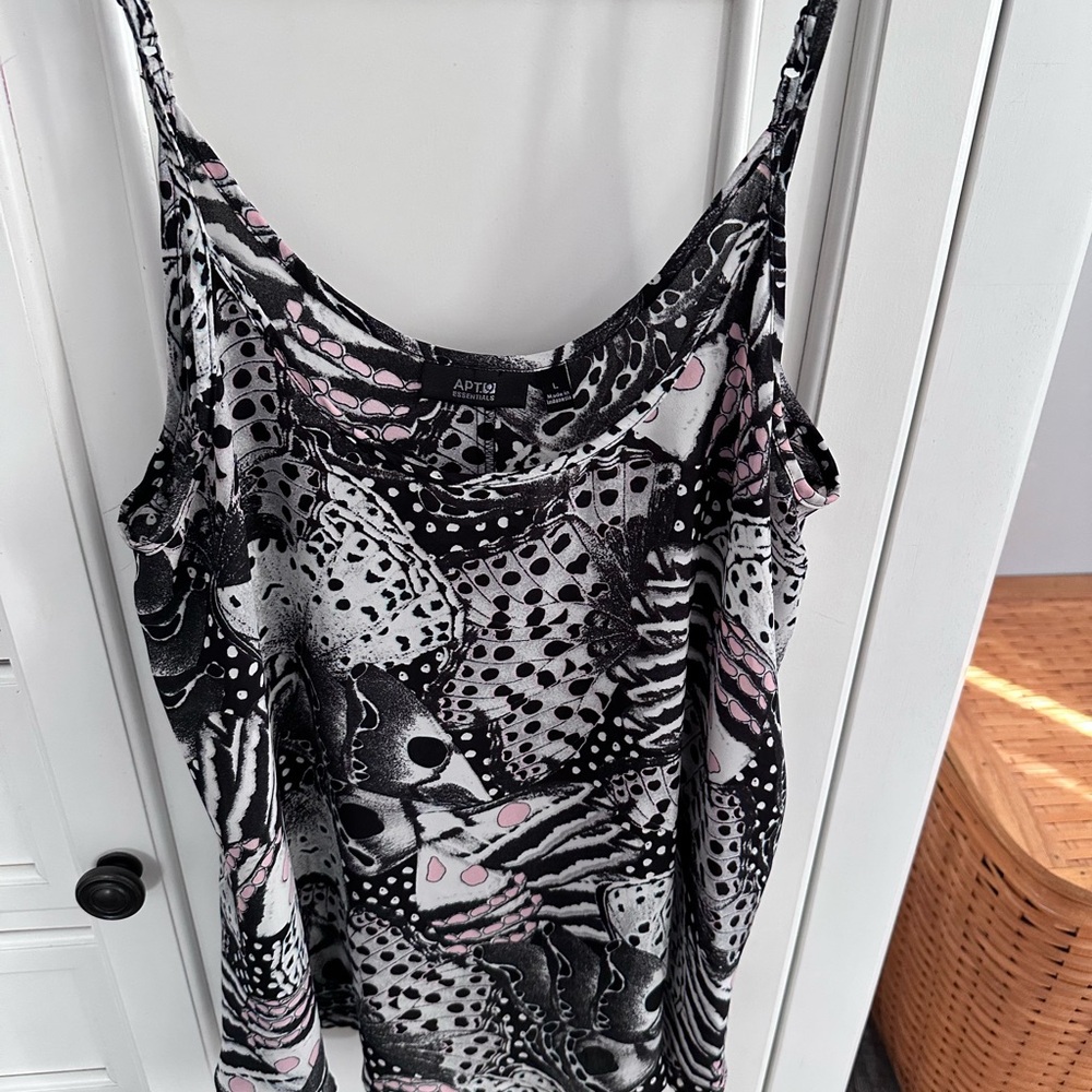 Apt. 9 Women's Black, White, and Pink Camisole